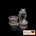 Backflow Räucherkegel Schrein mit Nashorn | 3D-Druck Made in Germany