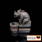 Backflow Räucherkegel Schrein mit Nashorn | 3D-Druck Made in Germany