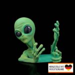 Buchstütze Alien – 3D Druck aus Deutschland