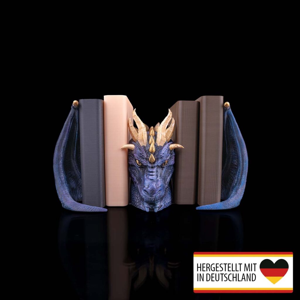 Buchstütze Drachen – 3D-Druck aus Deutschland