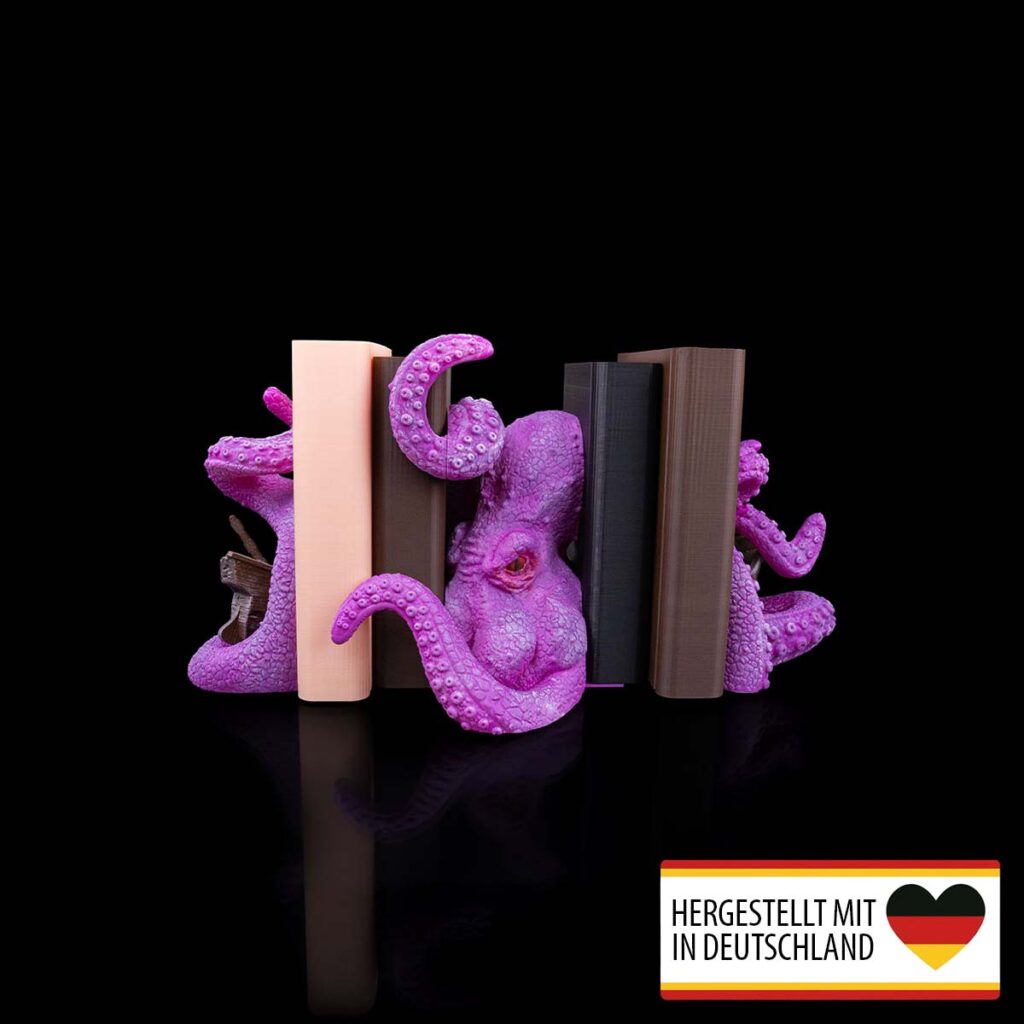 Buchstütze Oktopus – 3D-Druck aus Deutschland