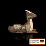 Pflanztopf liegender Drache - Magische Gartenkunst