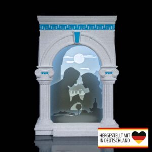 Beleuchtetes Diorama Dinner mit romantischer Szene, 3D-Druck aus Deutschland.
