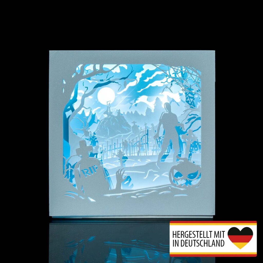 Diorama Halloween Friedhof – beleuchtete Halloween-Deko aus 3D-Druck