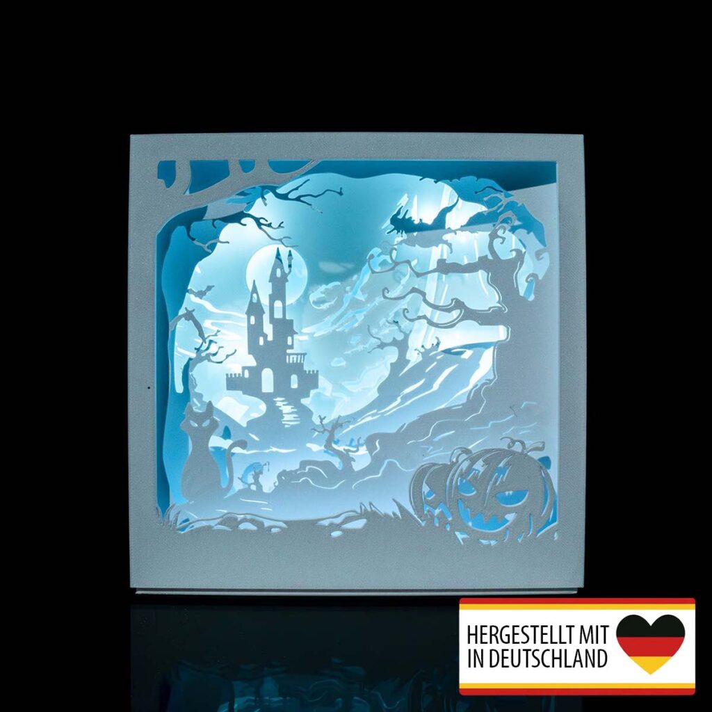 Diorama Halloween Schloss – beleuchtete Halloween-Deko aus 3D-Druck