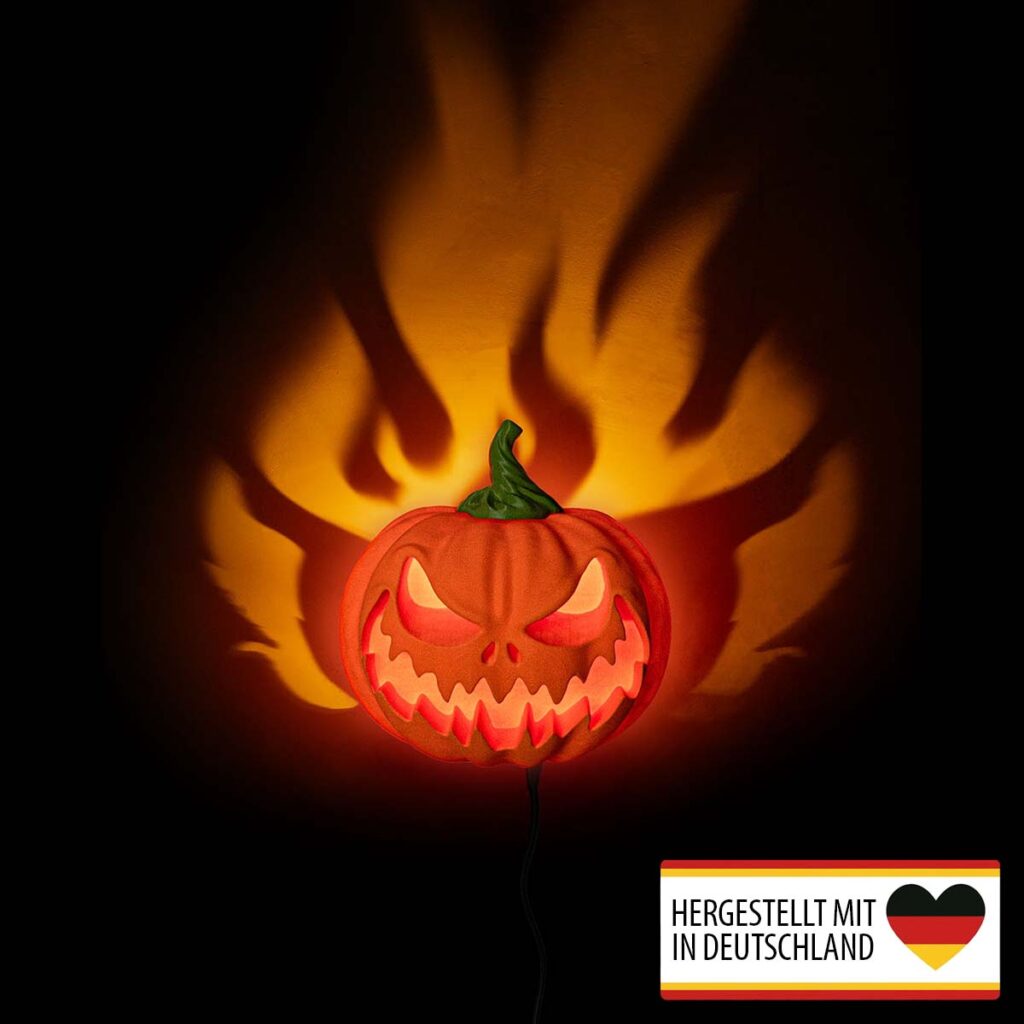 Wandlampe „Halloween Kürbis“ – 3D-Druck Made in Germany