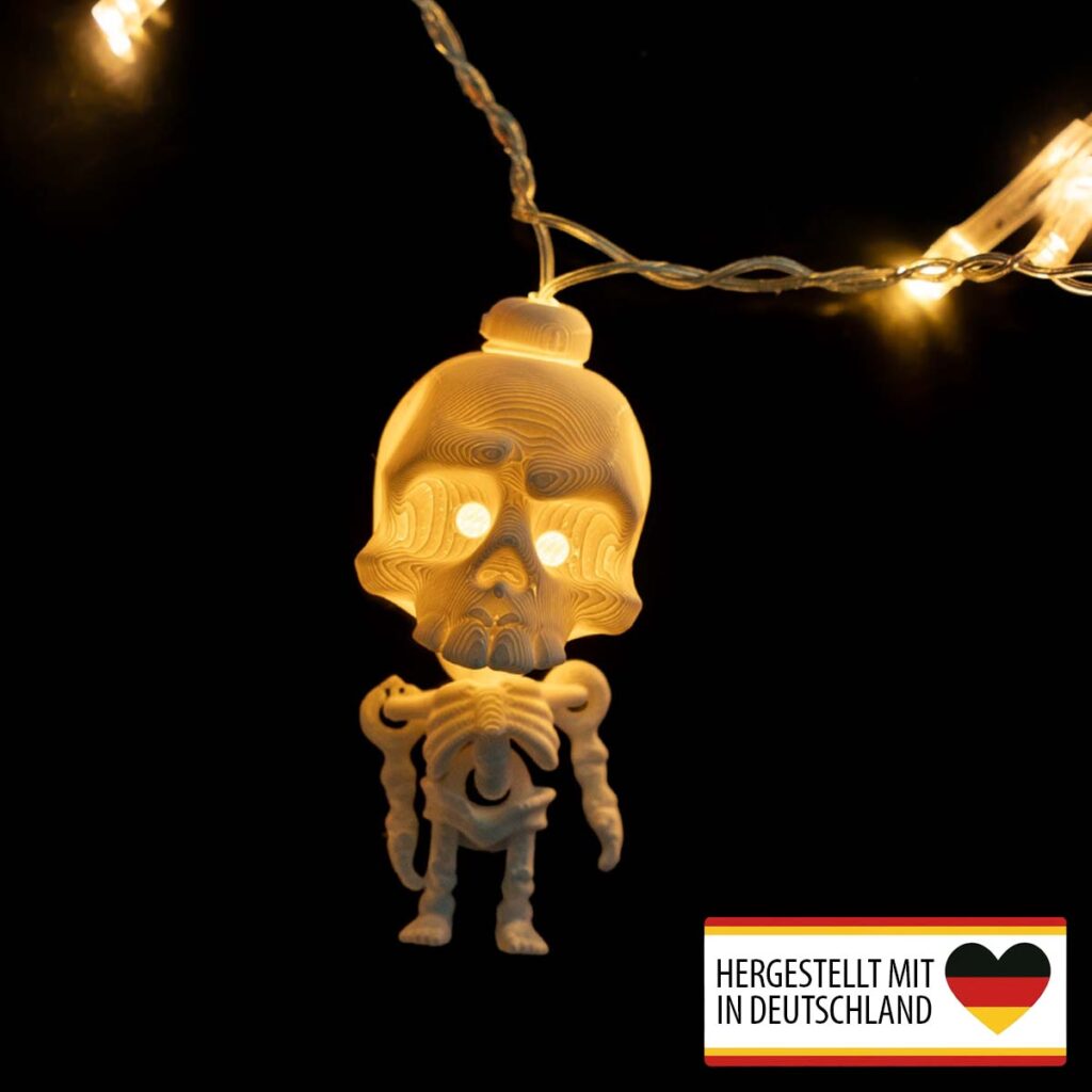 Halloween Skelett Lichterketten-Aufsatz – 3D-Druck Figur (10er Set)