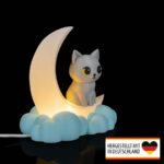 Kinderzimmerlampe Nachtlicht Stehlampe „Mond Katze“ – 3D-Druck in Germany