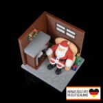 Weihnachten LED Teelicht „Weihnachtsmann am Kaminfeuer“ – 3D-Druck Made in Germany | Tischlampe