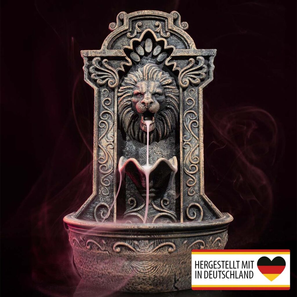 Backflow Räucherkegel Löwenkopf Brunnen | 3D-Druck Made in Germany