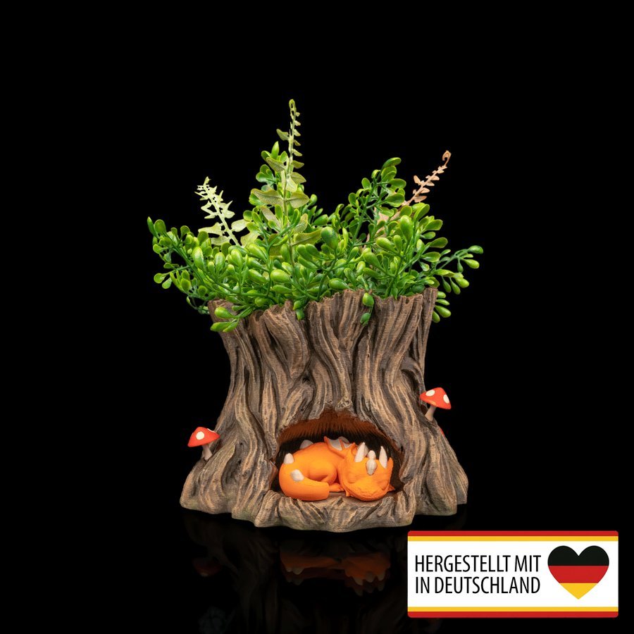 Pflanztopf schlafender Drache - Mystische Garten-Deko