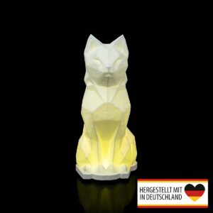 poly tischlampe katze rgb front low poly