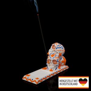 Detailreicher Räucherstäbchenhalter in Schädeloptik aus PLA