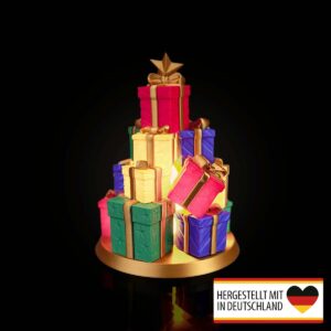 Teelichthalter Geschenke-Baum aus 3D-Druck mit LED-Teelicht, Vorderansicht