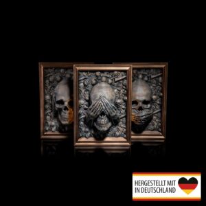 Handbemalte Totenkopf Figuren nichts hören, nichts sehen, nichts sagen