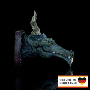 Handbemalte Wanddeko Drachen Trophäe in mystischer Eleganz