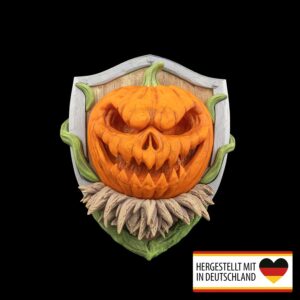 Handbemalte Wanddeko Jack der Kürbis für Herbstdekoration