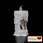 Weihnachten LED Teelicht „Pinguin in Kerze“ – 3D-Druck Made in Germany | Tischlampe