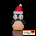 Weihnachten LED Teelicht „Pinguin mit Weihnachtsmütze“ – 3D-Druck Made in Germany | Tischlampe