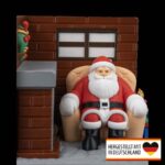 Weihnachten LED Teelicht „Weihnachtsmann am Kaminfeuer“ – 3D-Druck Made in Germany | Tischlampe