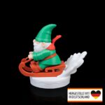 Weihnachtsfigure Schlitten fahrender Zwerg - Dein Wintertraum in Miniatur