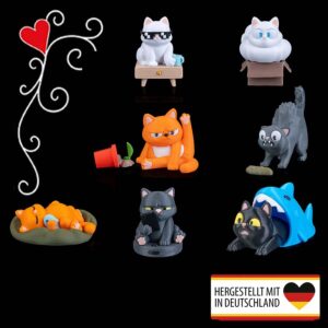Detailreiche Katzenfiguren im Figurenset Katz- astrophe aus PLA