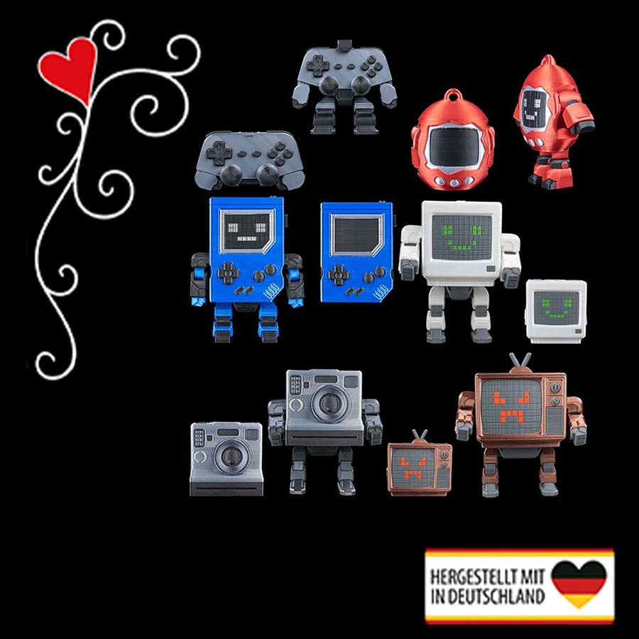 Figurenset Retro-Roboter - Kreative Begleiter für Dein Zuhause
