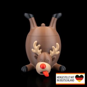 Fröhliche Keksdose mit Rentierdesign aus nachhaltigem PLA