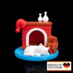 Weihnachts- Schlafende Samtpfote- LED- Teelichthalter - Verzaubert Dein Zuhause