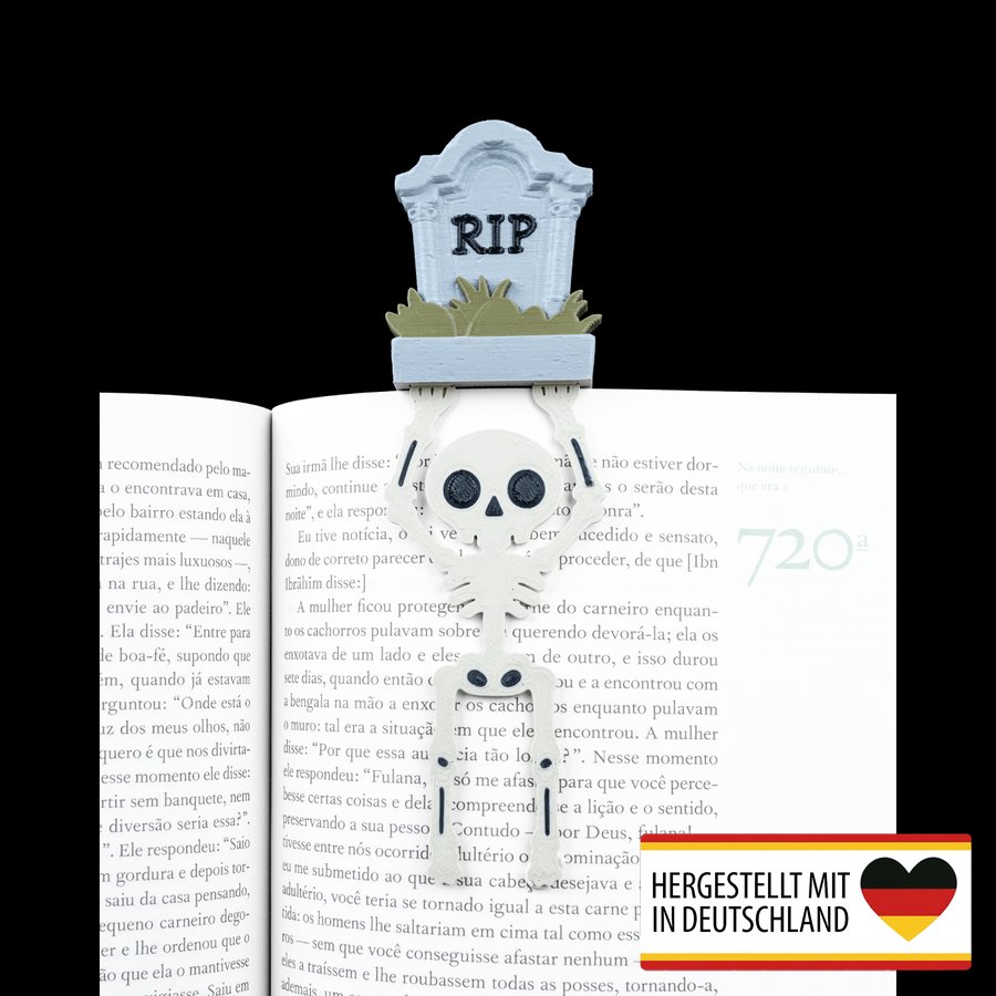 Lesezeichen Das Bücherskelett - Dein schauriger Buchwächter