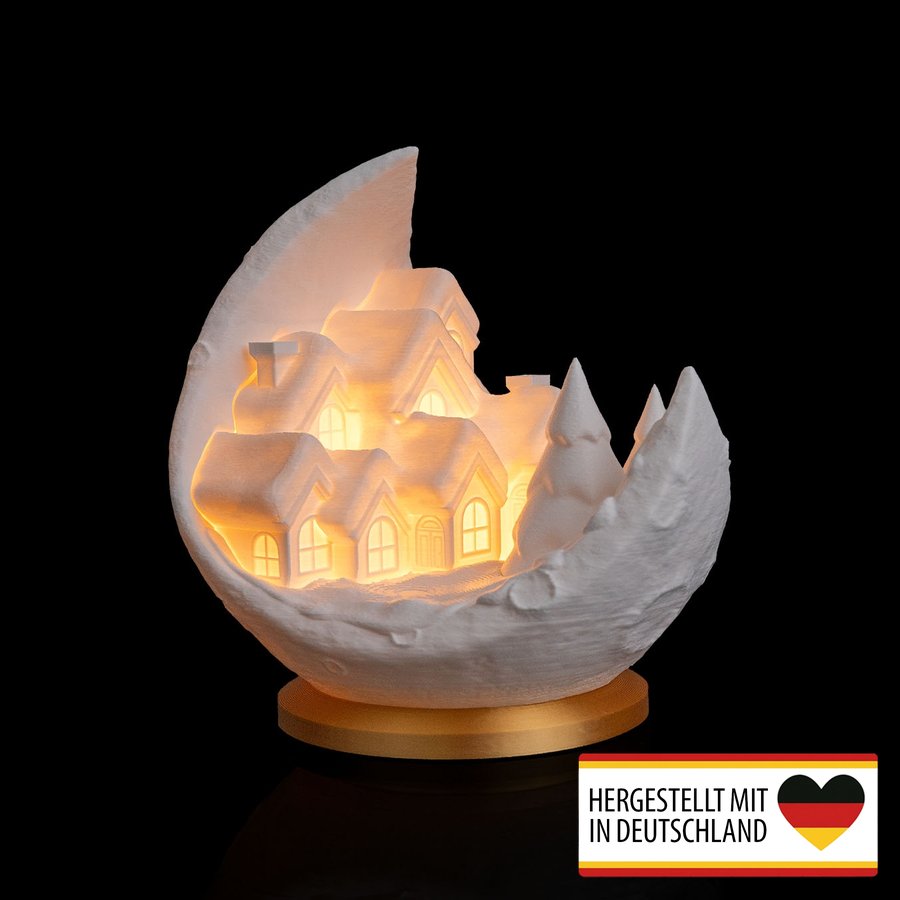 Weihnachten- Mondscheindorf- LED Teelichthalter - Magische Winterlandschaft