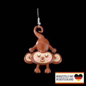 Ohrring im Affendesign aus nachhaltigem PLA