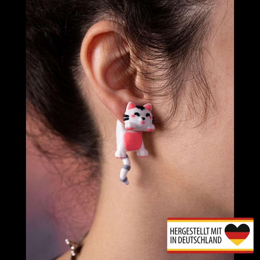 Ohrring Katze - Magnetisches Designwunder