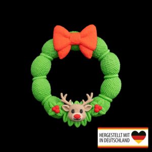 Türkranz mit Rentier-Design für Weihnachten, aus PLA, 3D-Druck