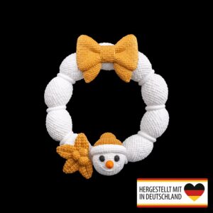 Türkranz mit Schneemannmotiv für Weihnachten, winterliche Dekoration