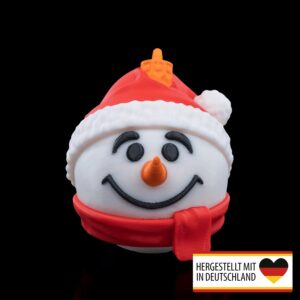Fröhlicher Schneemann als Weihnachtsbaumschmuck aus PLA