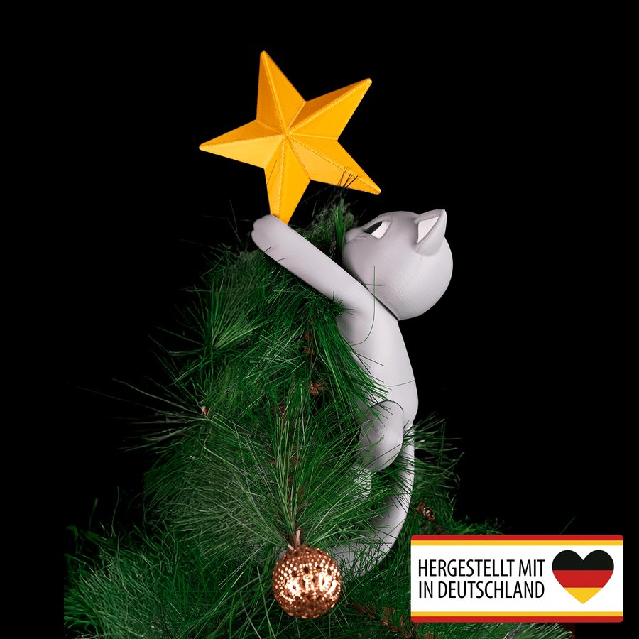 Weihnachtsbaumschmuck Meowy Tannenbaumspitze in Katzenform für den Weihnachtsbaum