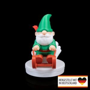 Schlitten fahrender Zwerg als Weihnachtsfigur aus PLA