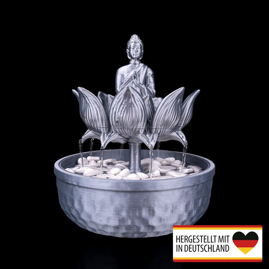 Zimmerbrunnen Buddha im Lotus - Dein täglicher Entspannungsbringer